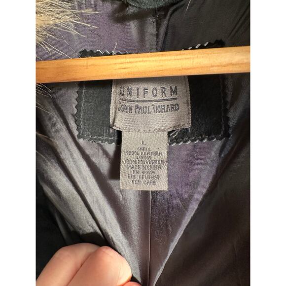 VINTAGE Uniform John Paul Richard’s Suede Jacket Faux Fur Collar L - Picture 7 of 16